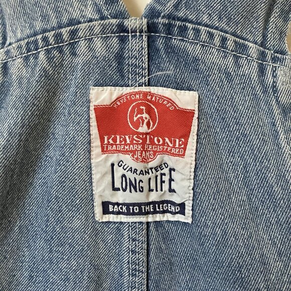 Vintage Keystone Shortalls Mens L Bib Dungaree Blue Denim Jean Overalls - Picture 5 of 11